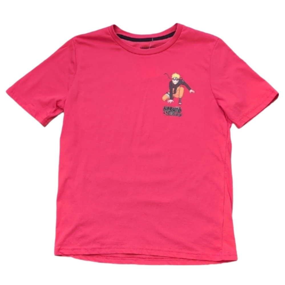 Naruto Shippuden Crew Neck Tshirt Boys Large Red Graphic Short Sleeve Top